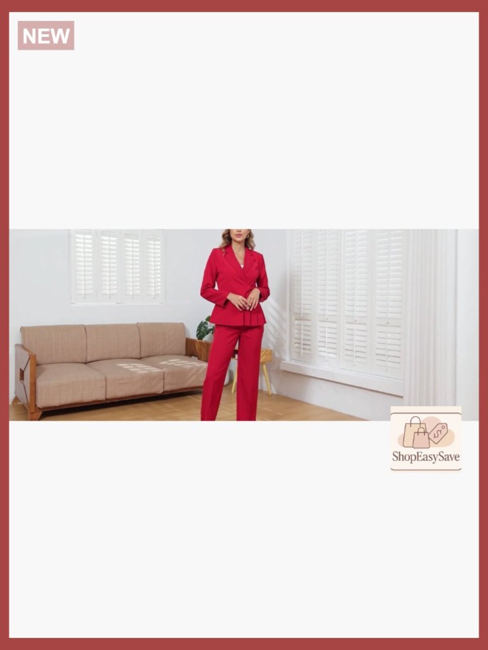 Womens Pantsuit 2 Piece Set Business Casual Blazer Jacket Irregular Hem - Picture 6 of 6